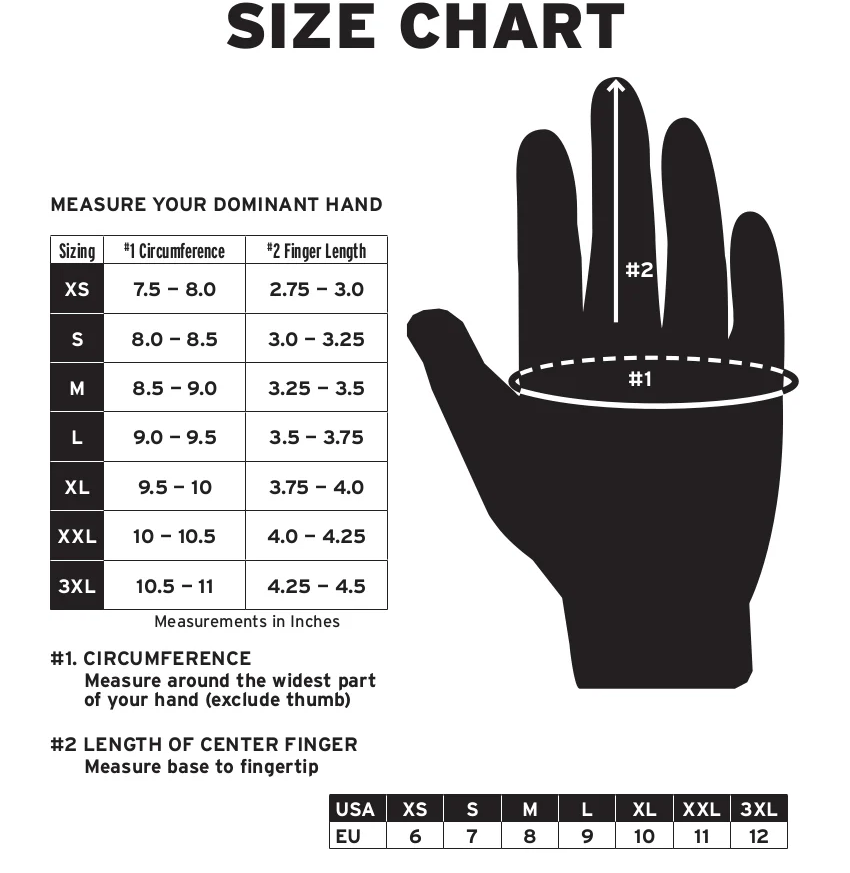 Sizing cart for gloves sold by CANARMOR