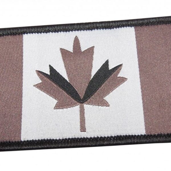 Canada Flag Patch (Black/Gray) 4" X 2" (100mm x 50mm)
